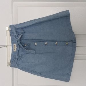 Madewell Chambray Button Down Skirt